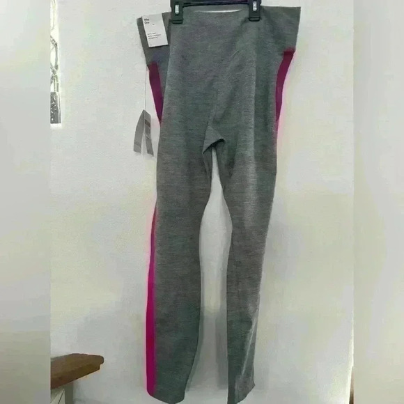 NWT Nike One Women's Grey/Heather/ Pink Mid-Rise Color-Block Leggings Sz L - Picture 10 of 11